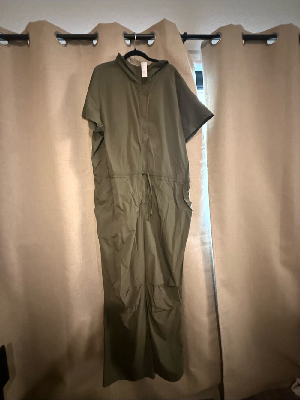 Fabletics Olive Green Hooded Jumpsuit Romper